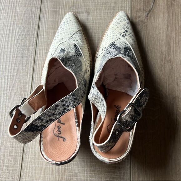Free People Silverton Snake Print Western Leather Slingback Mules US 10 - Picture 5 of 10